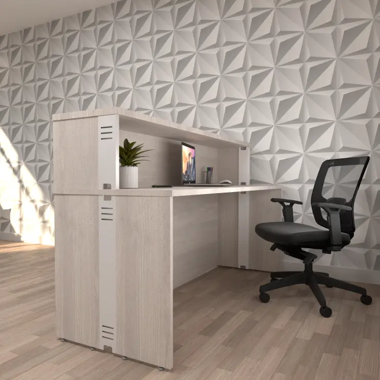 BALCÃO DE ATENDIMENTO RETO COM PÉ PAINEL