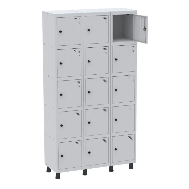 ROUPEIRO DE AÇO COM 15 PORTAS PEQUENAS