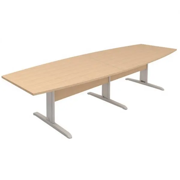 MESA DE REUNIÃO SEMIOVAL BIPARTIDA COM PÉ DE AÇO