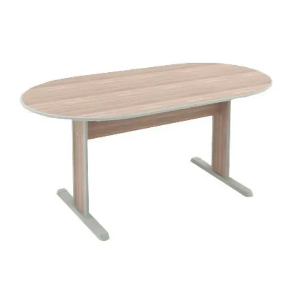 MESA DE REUNIÃO OVAL COM PÉ DE AÇO