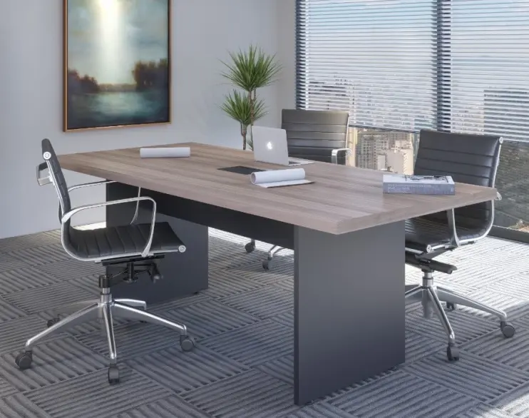 MESA DE REUNIÃO RETANGULAR CAIXA DE TOMADA