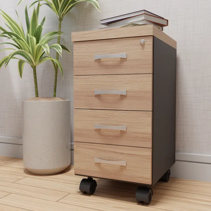 GAVETEIRO VOLANTE DE 4 GAVETAS