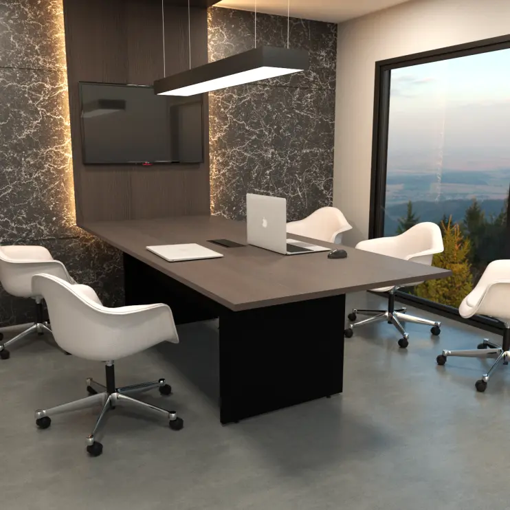 MESA DE REUNIÃO RETANGULAR COM CAIXA DE TOMADA