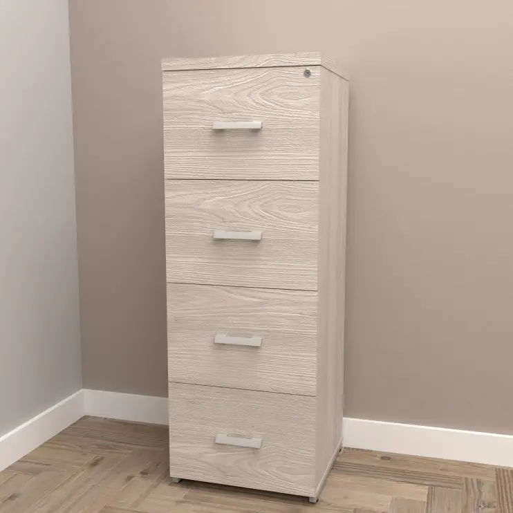 ARQUIVO DE MADEIRA COM 4 GAVETAS PARA PASTA SUSPENSA