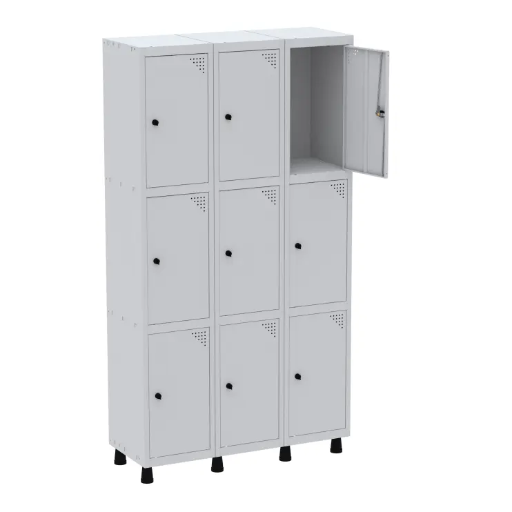 ROUPEIRO DE AÇO COM 9 PORTAS MÉDIAS
