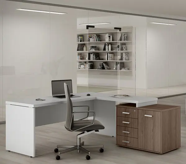 MESA DIRETIVA COM ARMÁRIO LATERAL