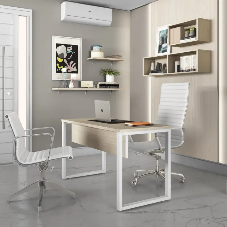 MESA RETA COM PÉ QUADRO TUBULAR DE AÇO