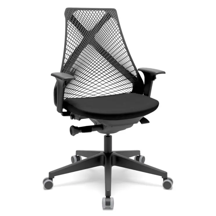 POLTRONA BIX PRESIDENTE GIRATÓRIA COM ENCOSTO EM TELA