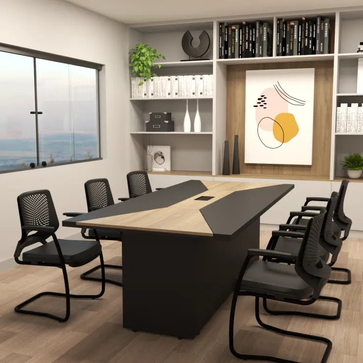 MESA DE REUNIÃO PÉ CAIXOTE