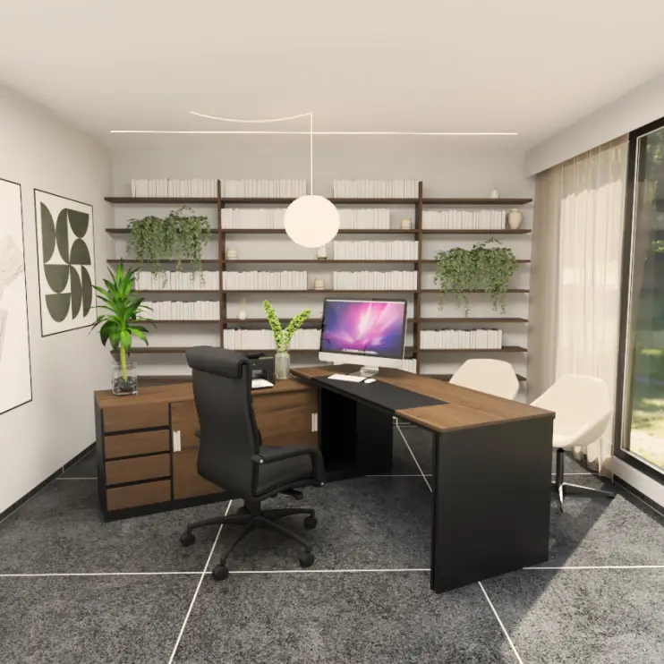 MESA DIRETIVA COM ARMÁRIO LATERAL