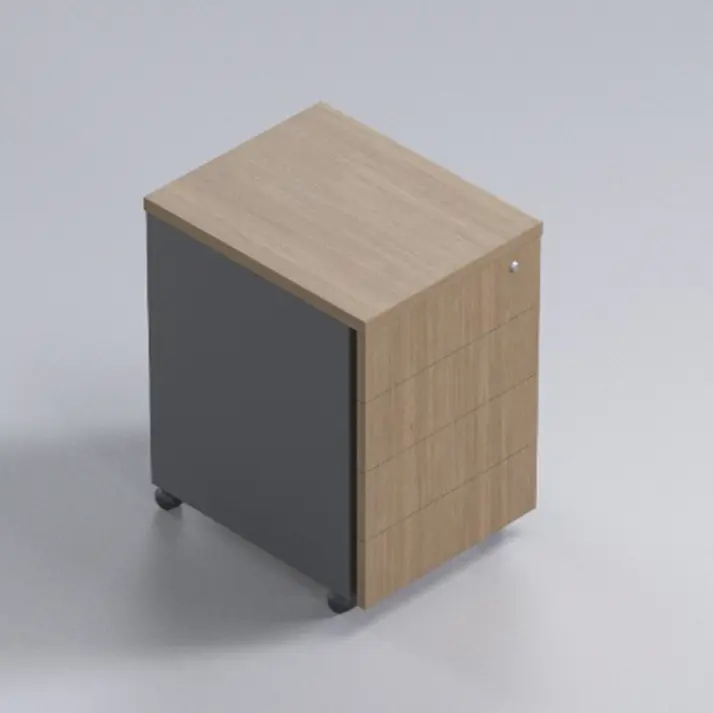 GAVETEIRO VOLANTE COM 4 GAVETAS E PUXADOR LATERAL